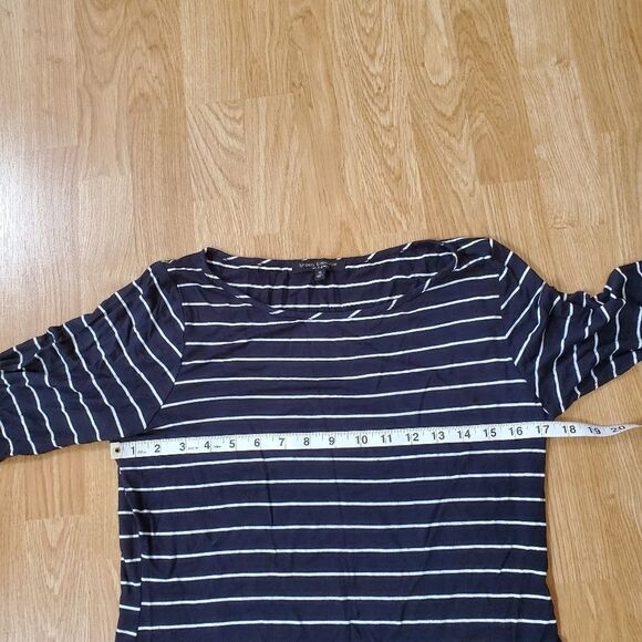 Green Envelope Blue/White Stripe 3/4 Sleeve T SzXL - Picture 9 of 12